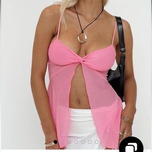 Princess Polly Fallen Roses Top Pink